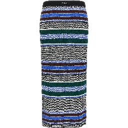 Multicolor Viscose Midi Skirt