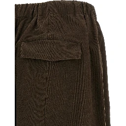 Brown Cotton Casual Pants