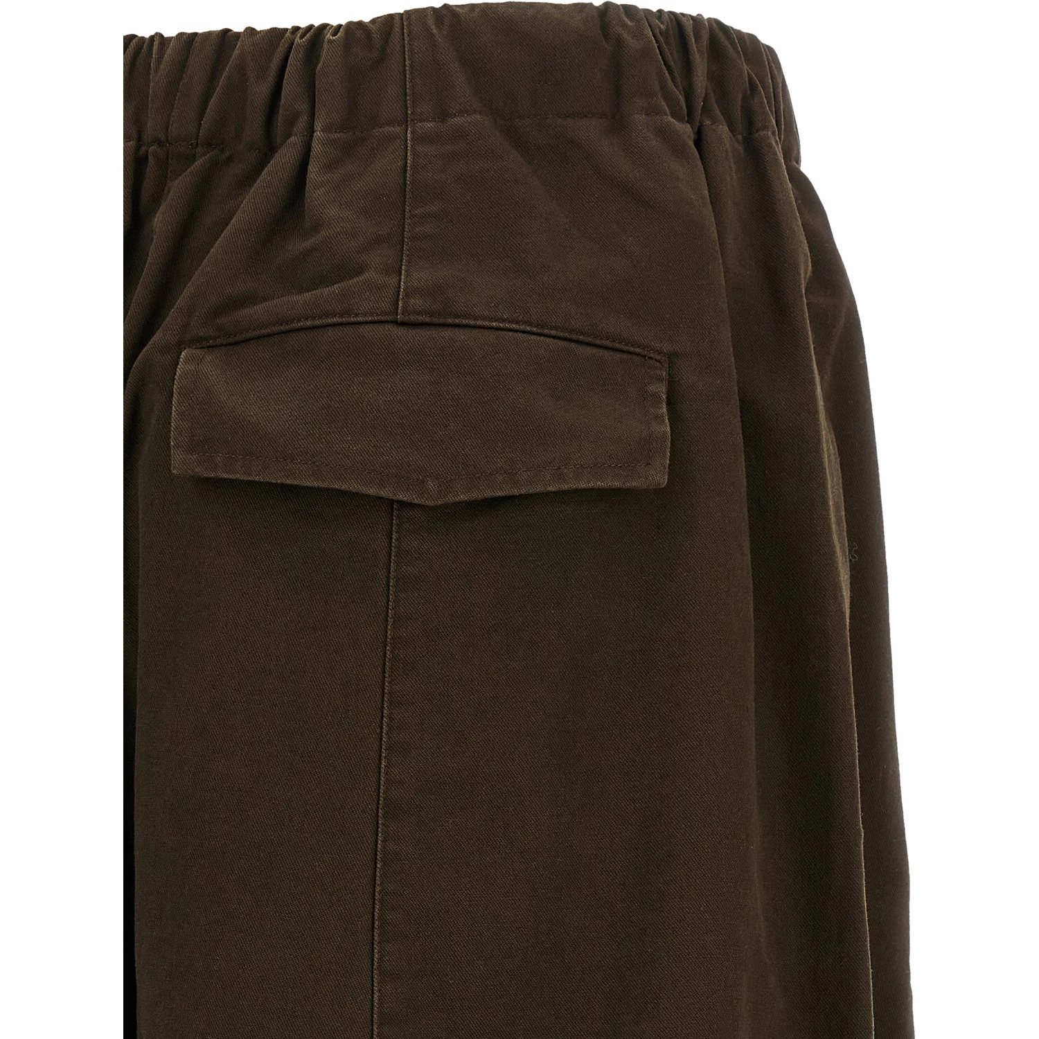Brown Cotton Casual Pants