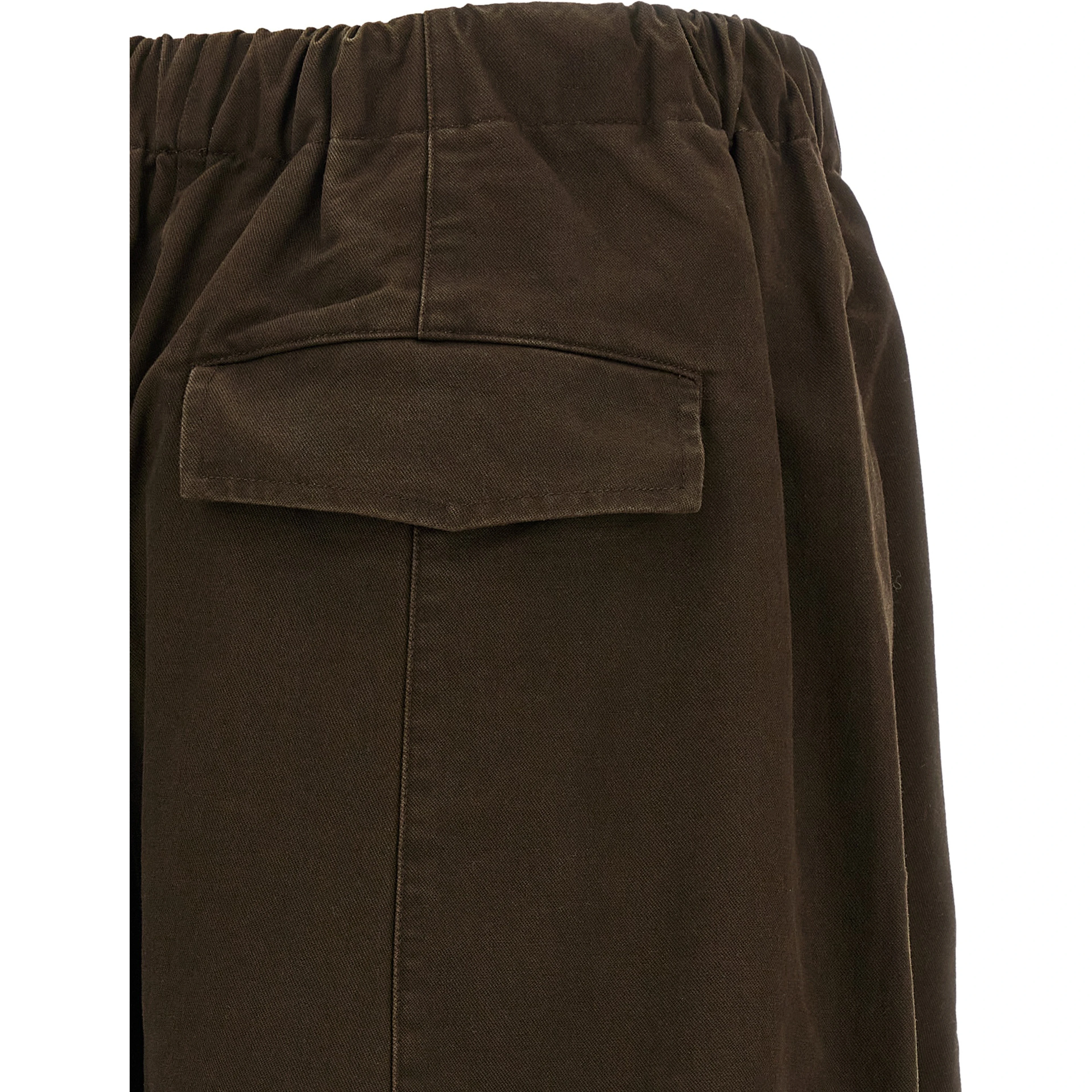 Brown Cotton Casual Pants