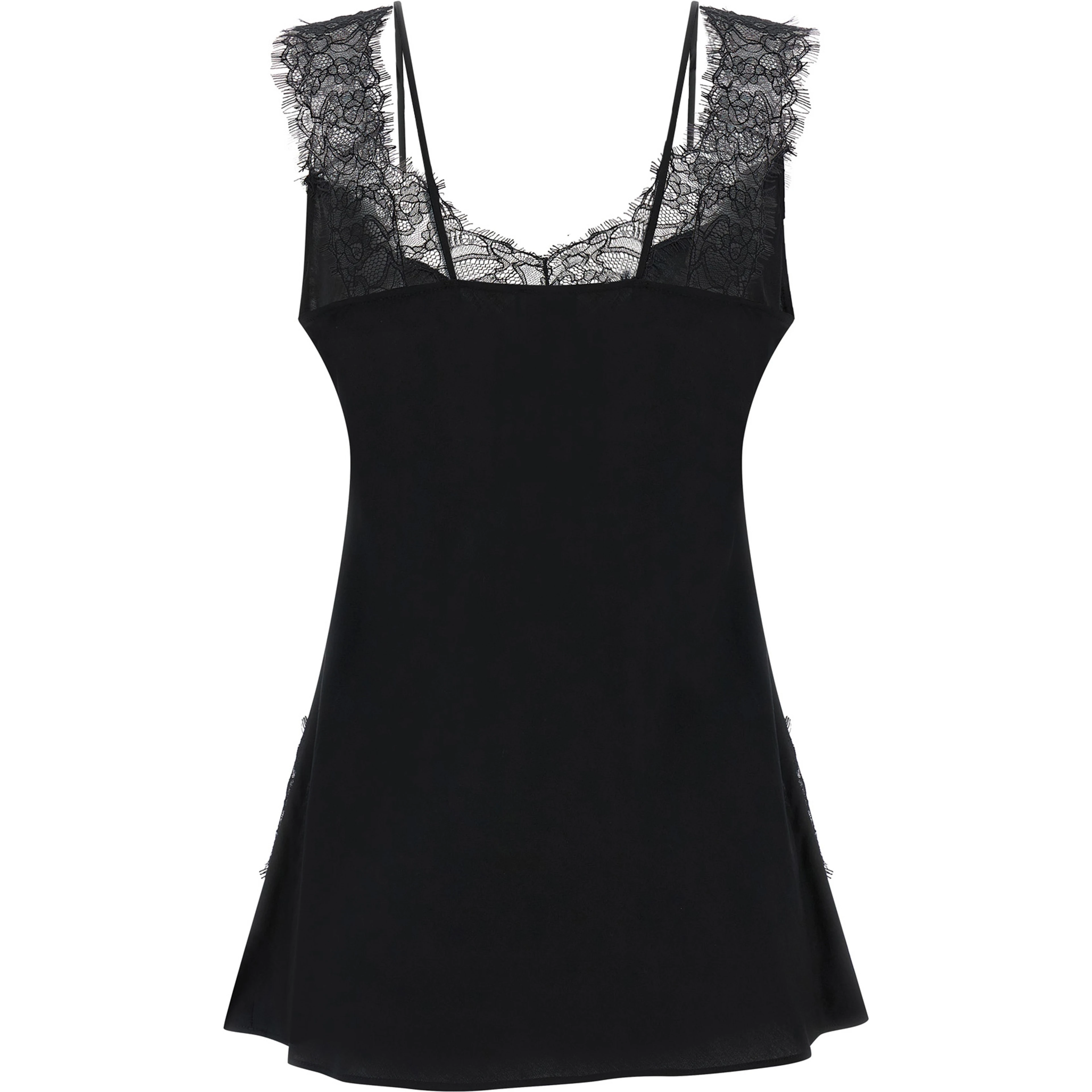 Black Viscose Sleeveles T-Shirt