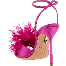 Fuchsia Textile Stiletto Heel Sandals