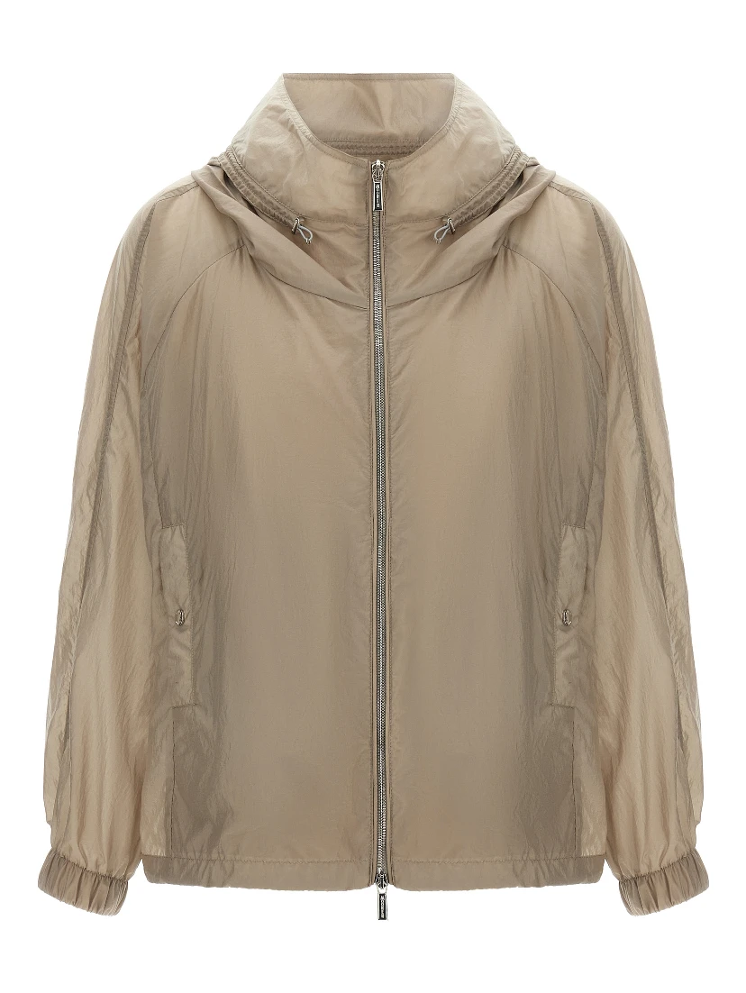 Beige Polyester Shell Jacket