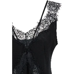 Black Viscose Sleeveles T-Shirt