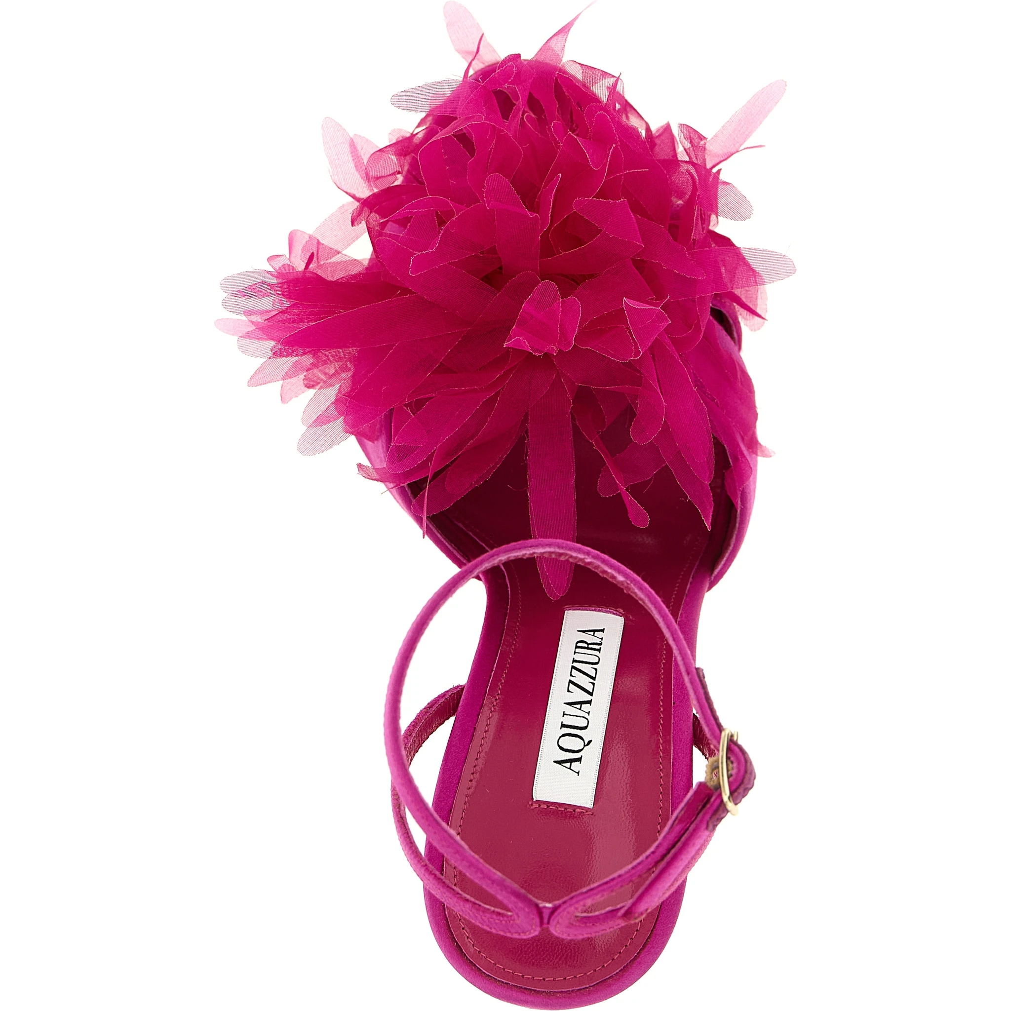 Fuchsia Textile Stiletto Heel Sandals