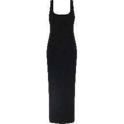 Black Viscose Midi Dress