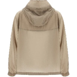 Beige Polyester Shell Jacket
