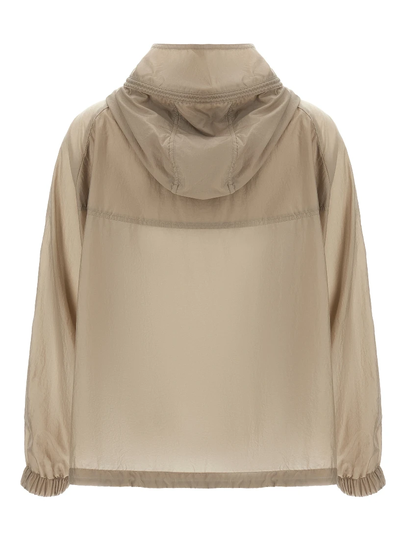 Beige Polyester Shell Jacket