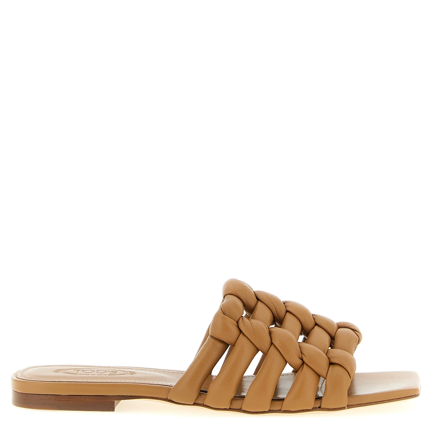 Brown Lambskin Slides