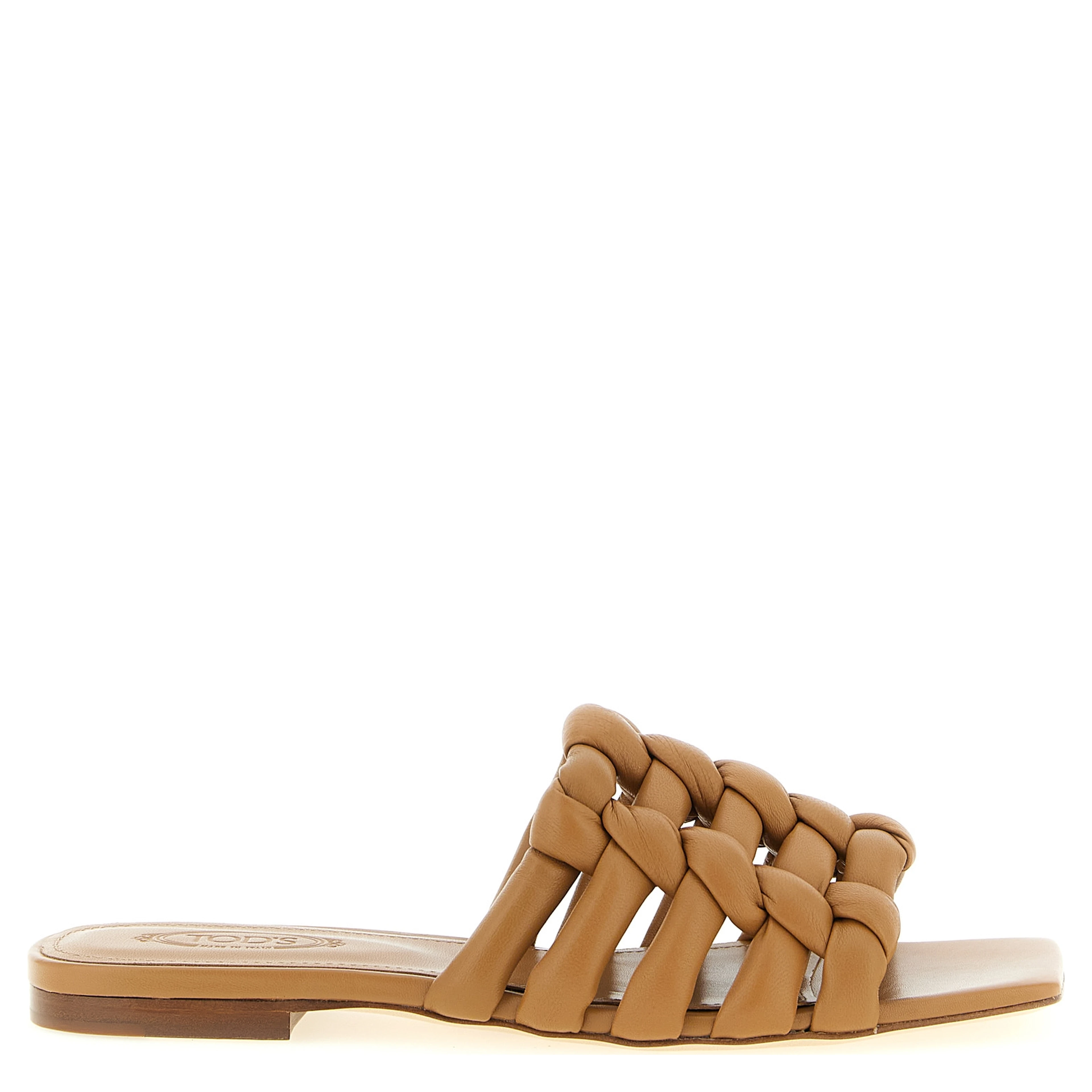 Brown Lambskin Slides