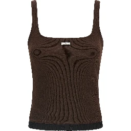 Brown Cotton Tank Tops