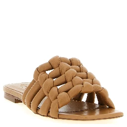Brown Lambskin Slides