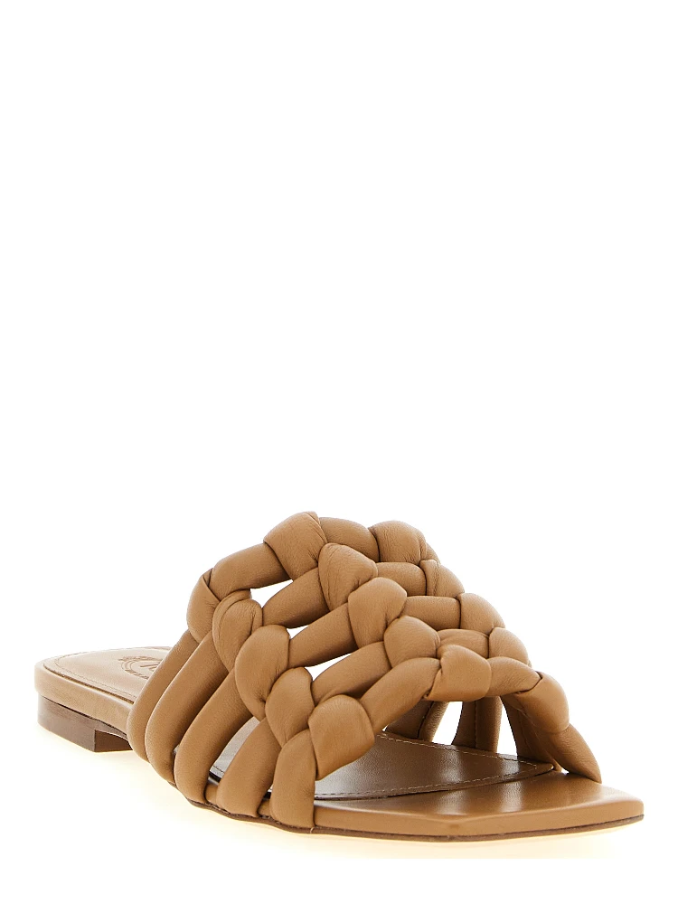 Brown Lambskin Slides alternative
