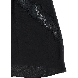 Black Viscose Sleeveles T-Shirt