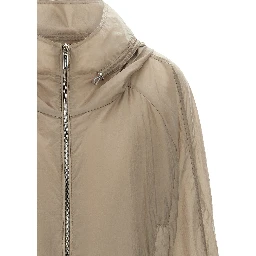 Beige Polyester Shell Jacket