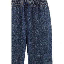Blue Cotton Flared Jeans