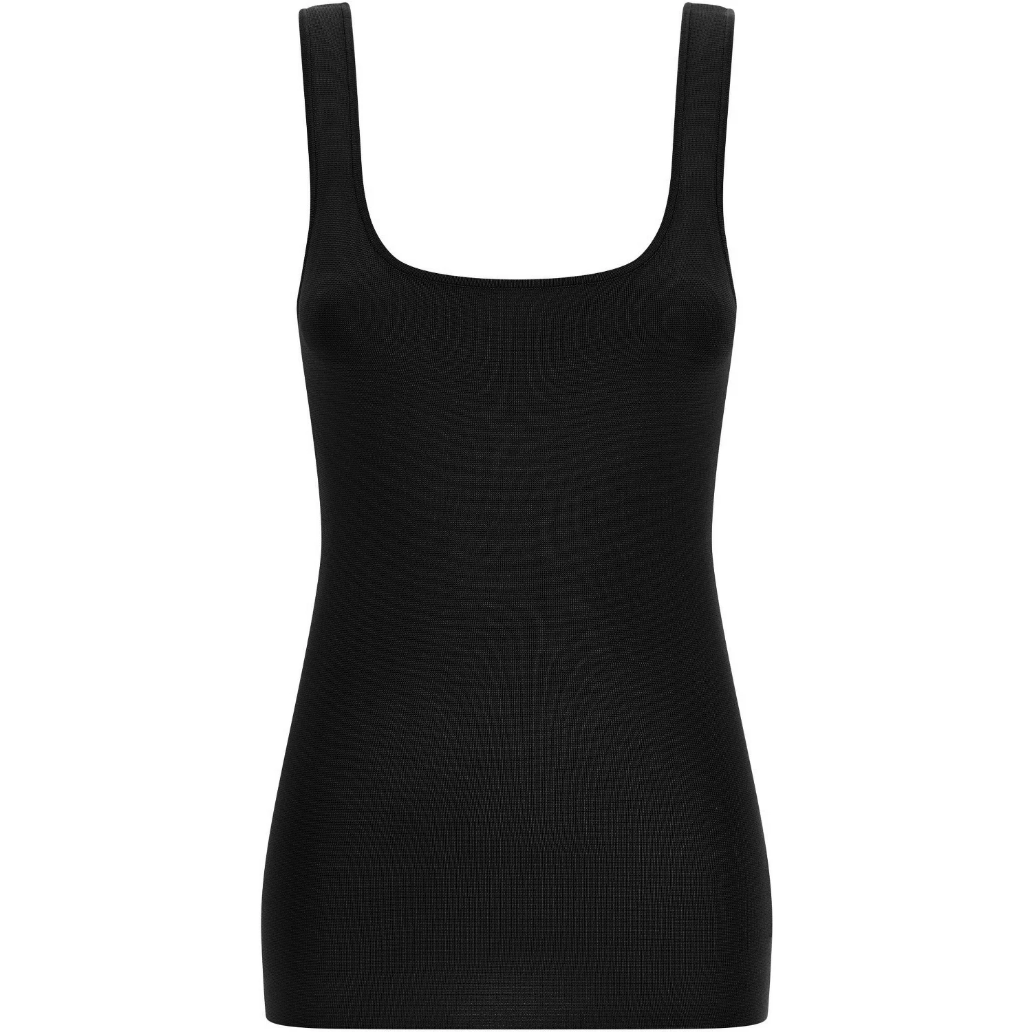 Black Viscose Sleeveles T-Shirt