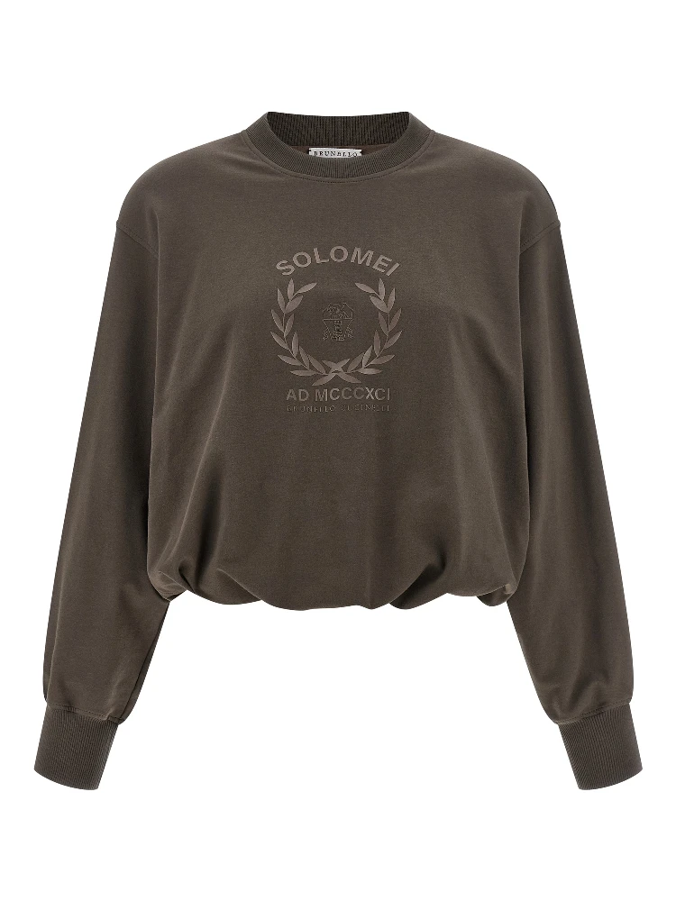 Brown Cotton Sweatshirt