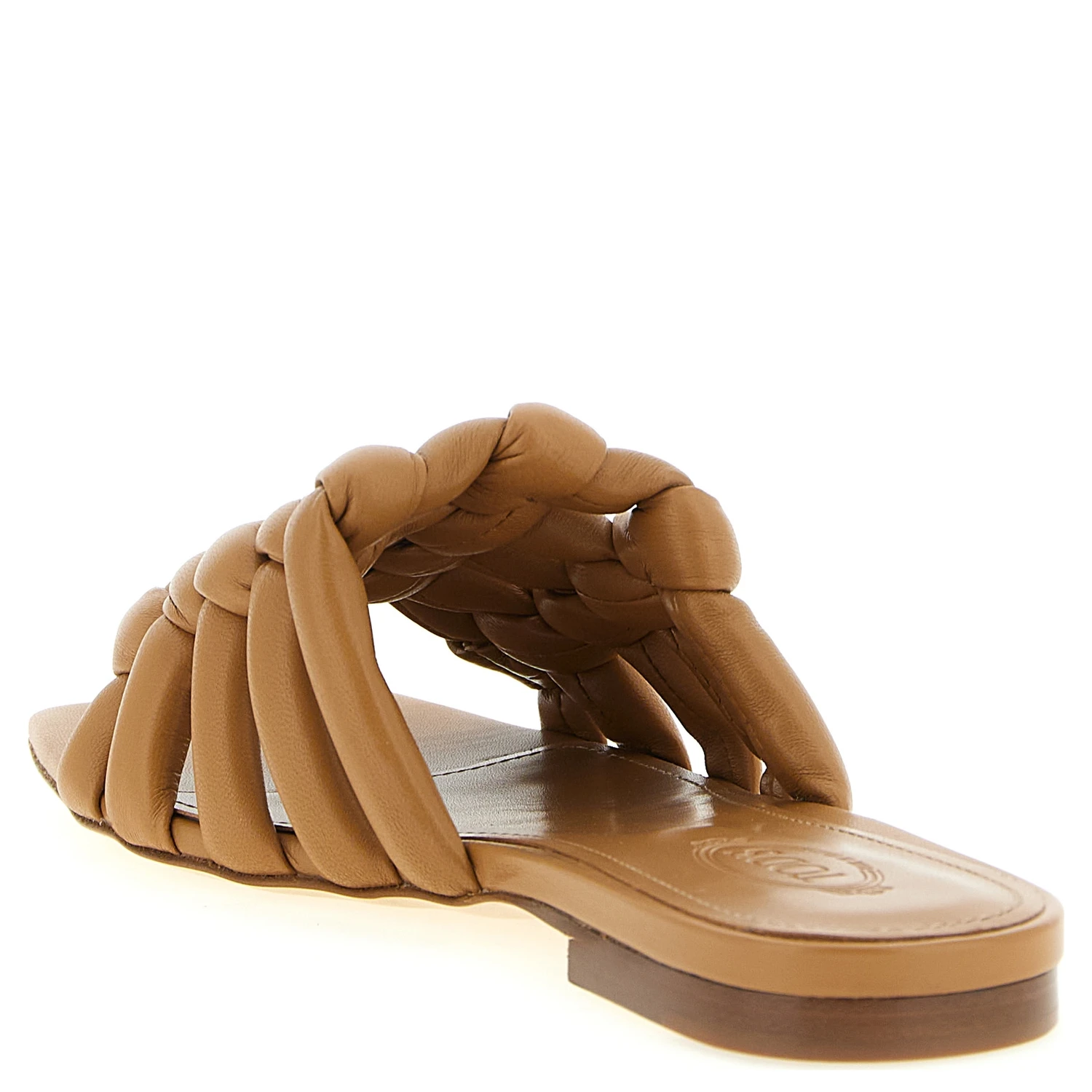 Brown Lambskin Slides