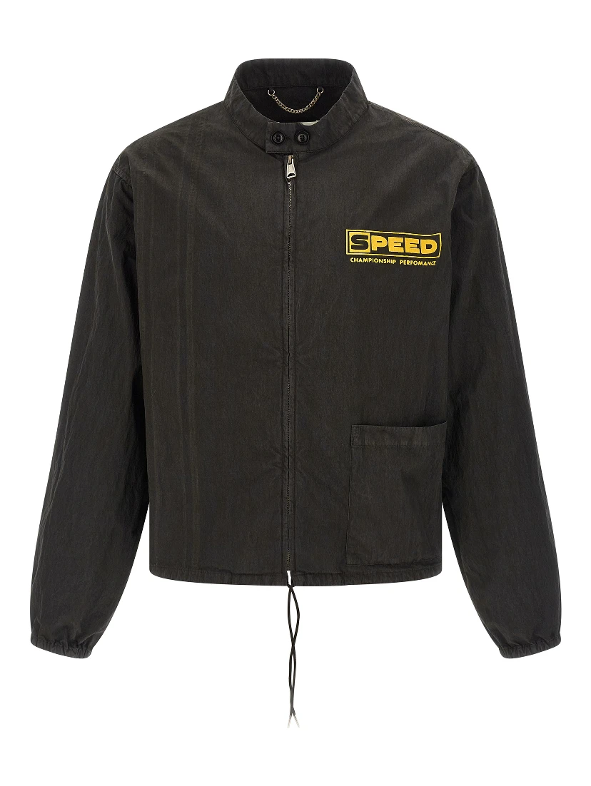 Gray Cotton Shell Jacket