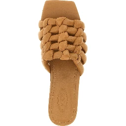 Brown Lambskin Slides