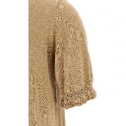 Beige Silk Polo Shirt