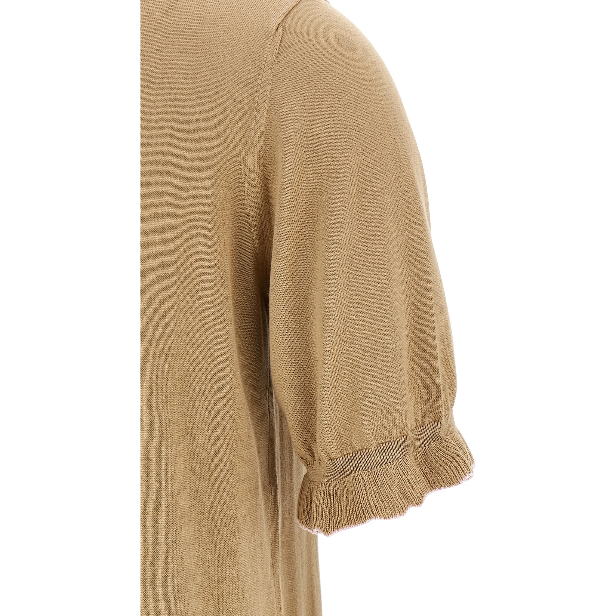 Beige Silk Polo Shirt