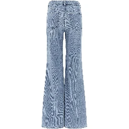 Blue Cotton Flared Jeans
