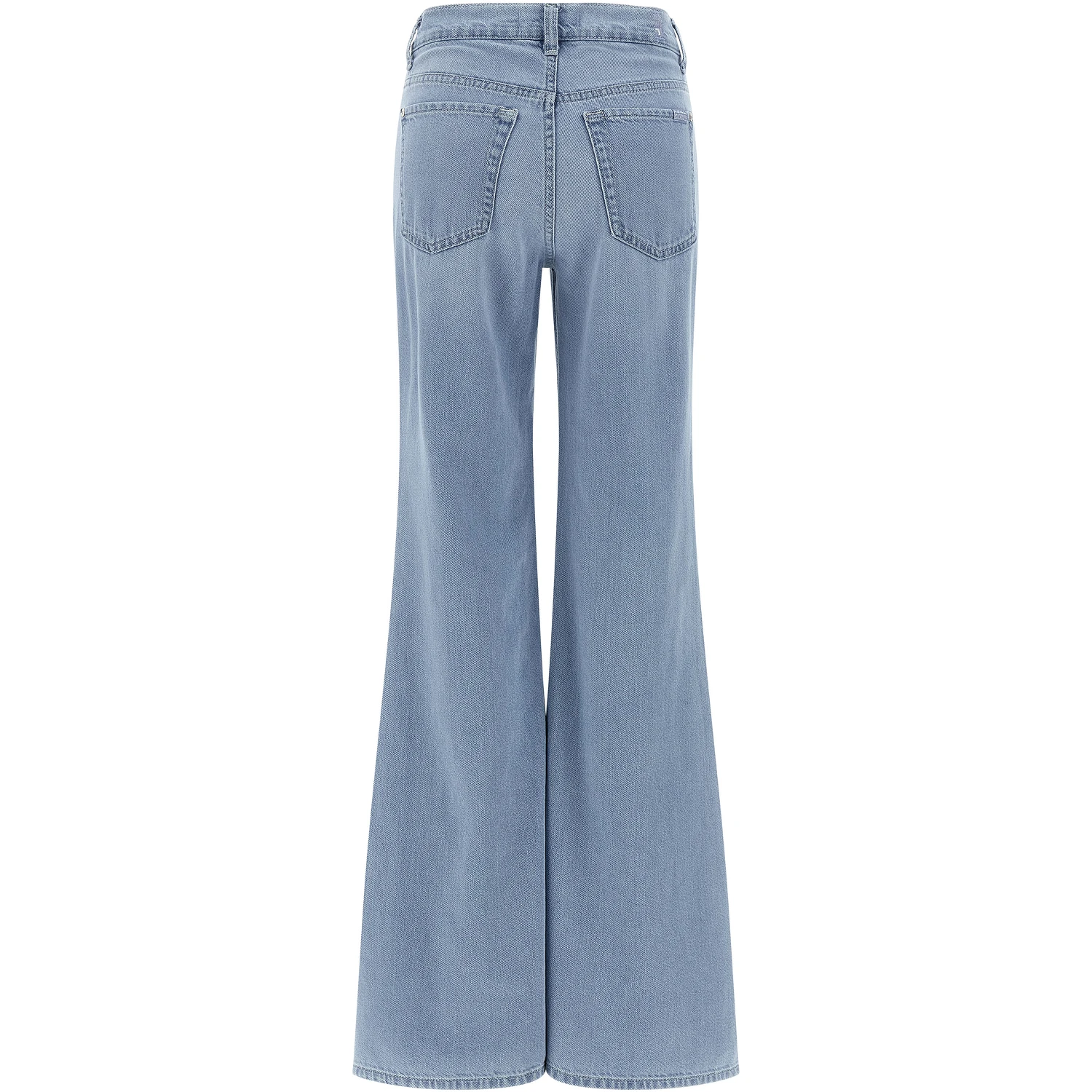 Blue Cotton Flared Jeans