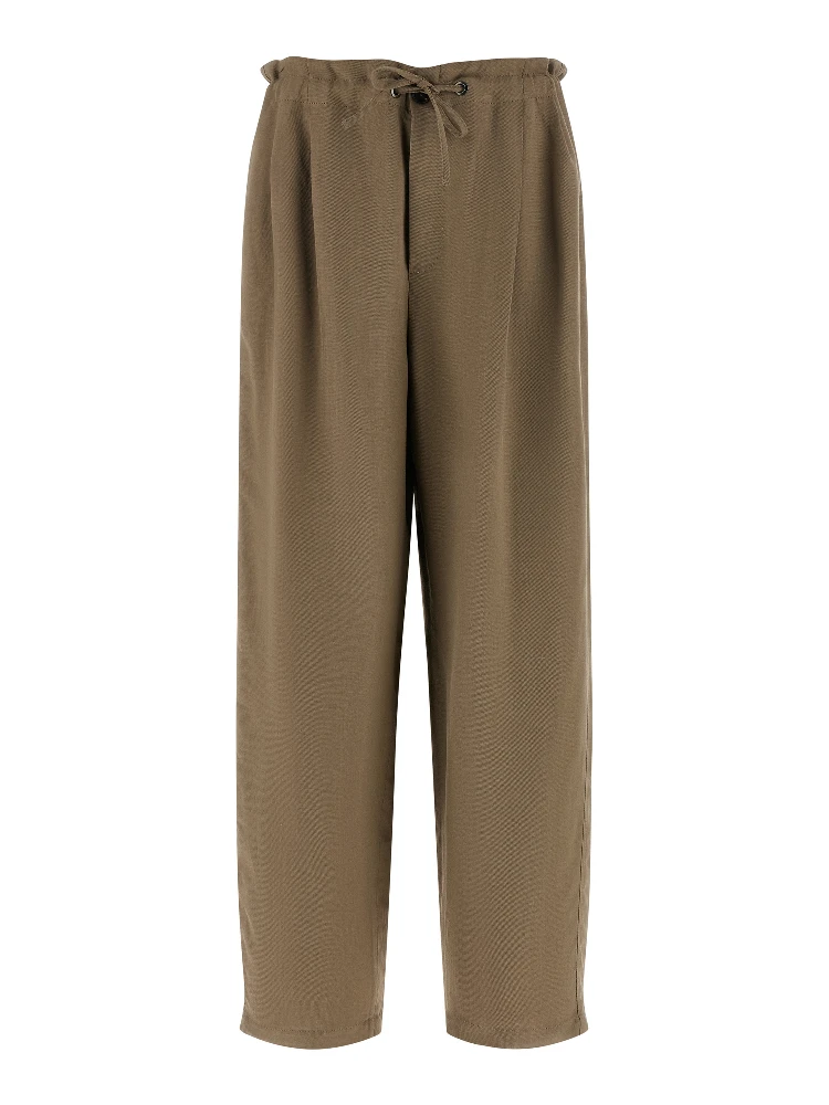 Beige Viscose Casual Pants