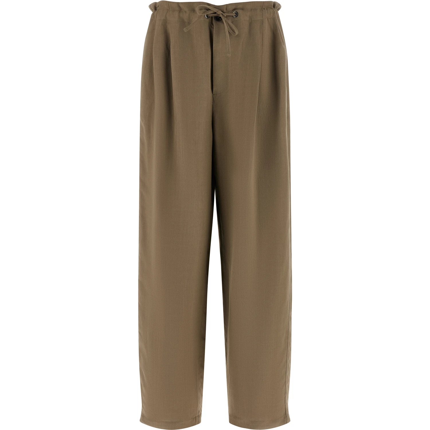 Beige Viscose Casual Pants