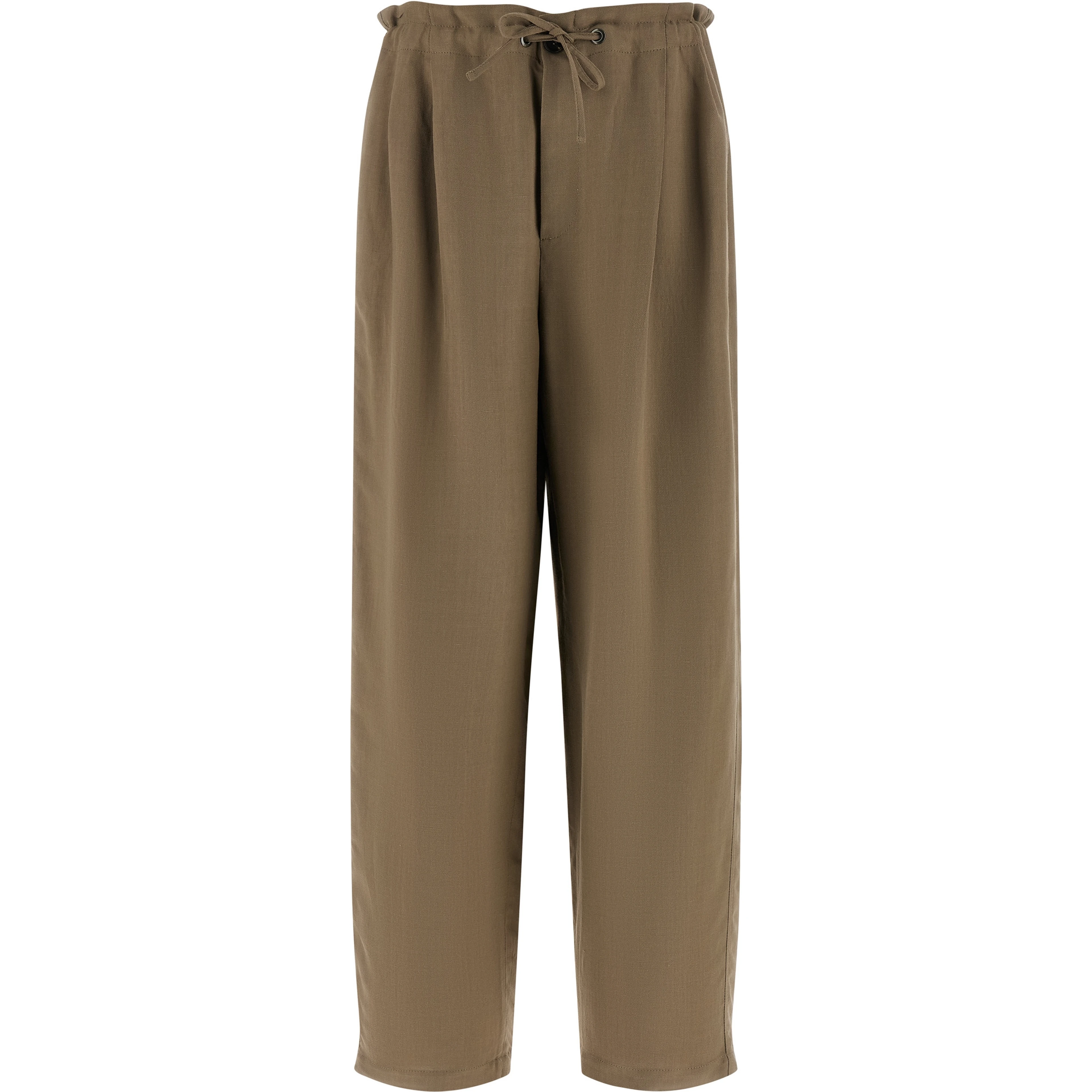 Beige Viscose Casual Pants