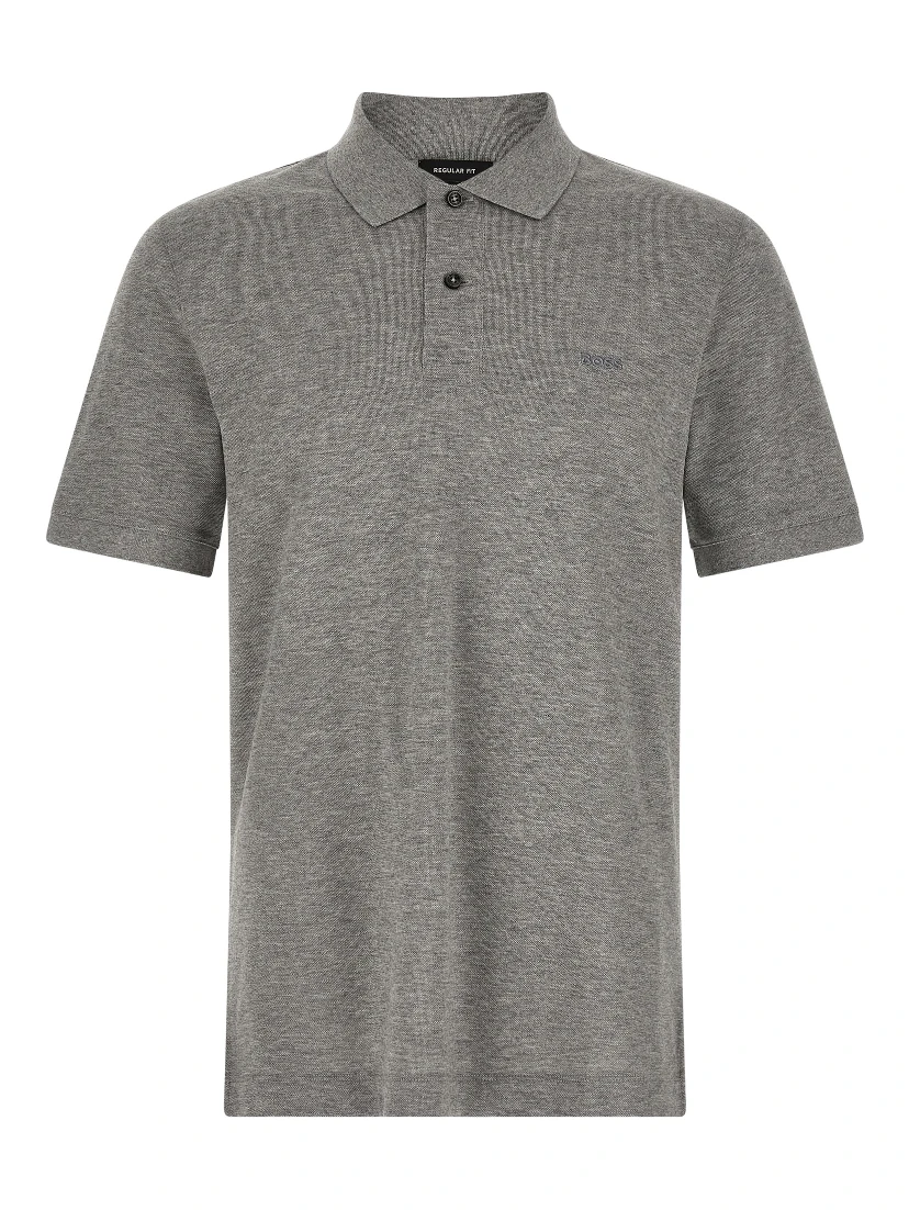 Gray Cotton Polo Shirt