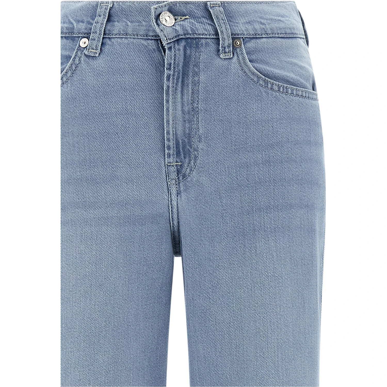 Blue Cotton Flared Jeans