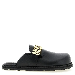 Black Calfskin Clogs