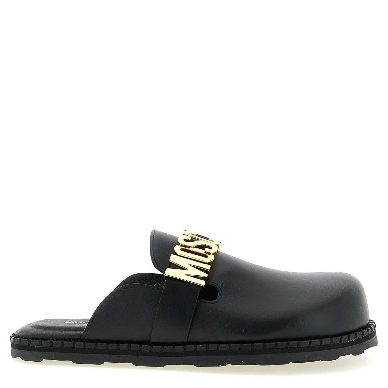 Black Calfskin Clogs