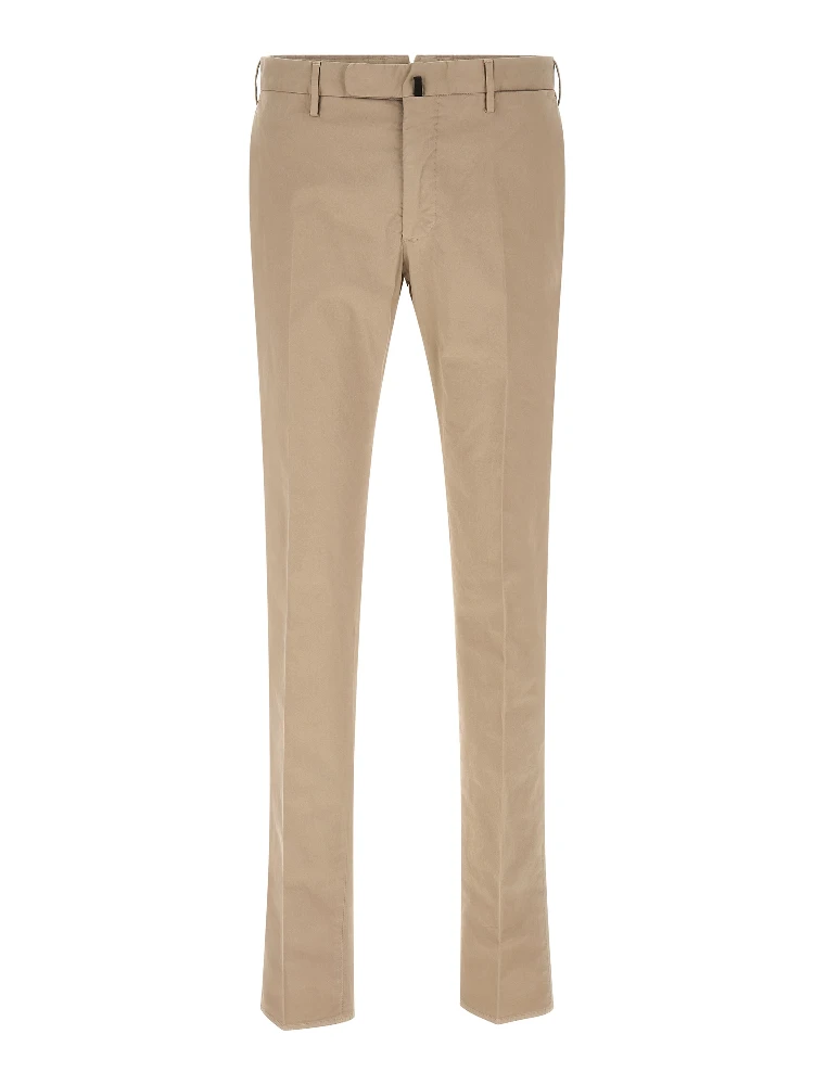 Beige Cotton Casual Pants