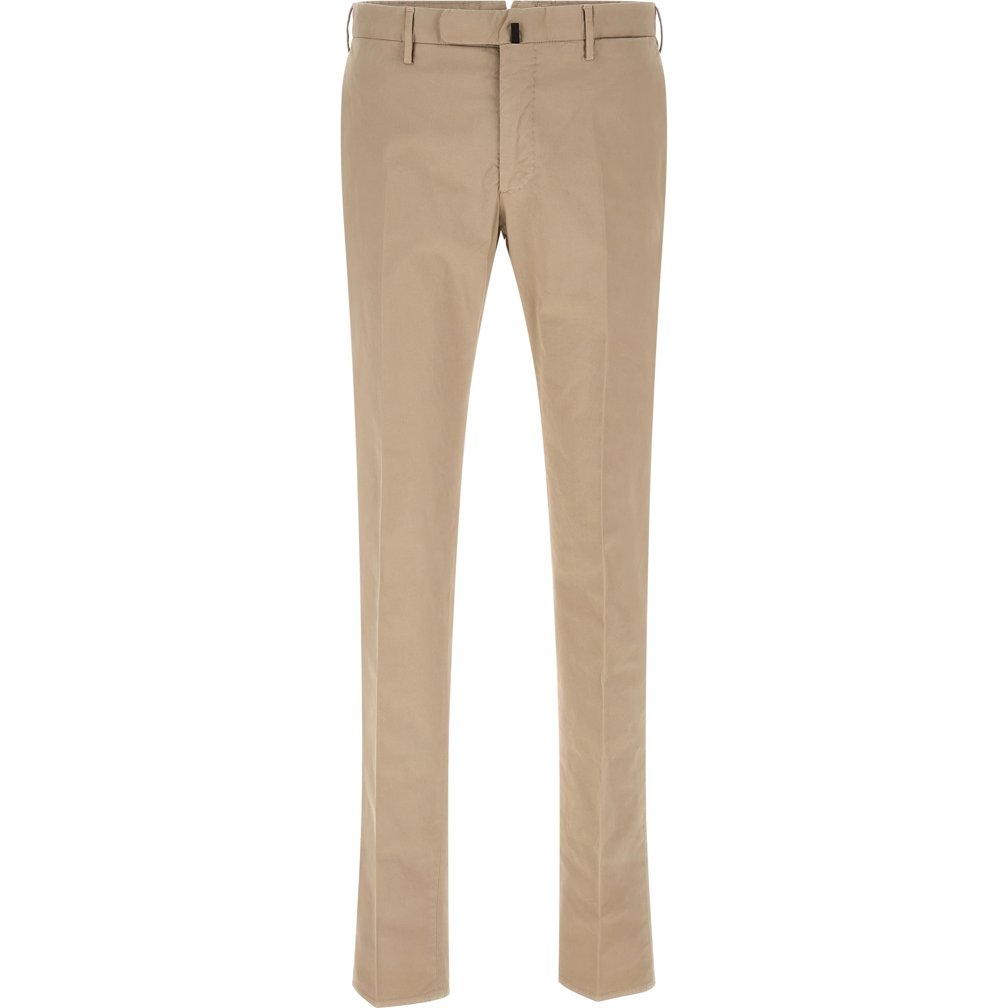 Beige Cotton Casual Pants