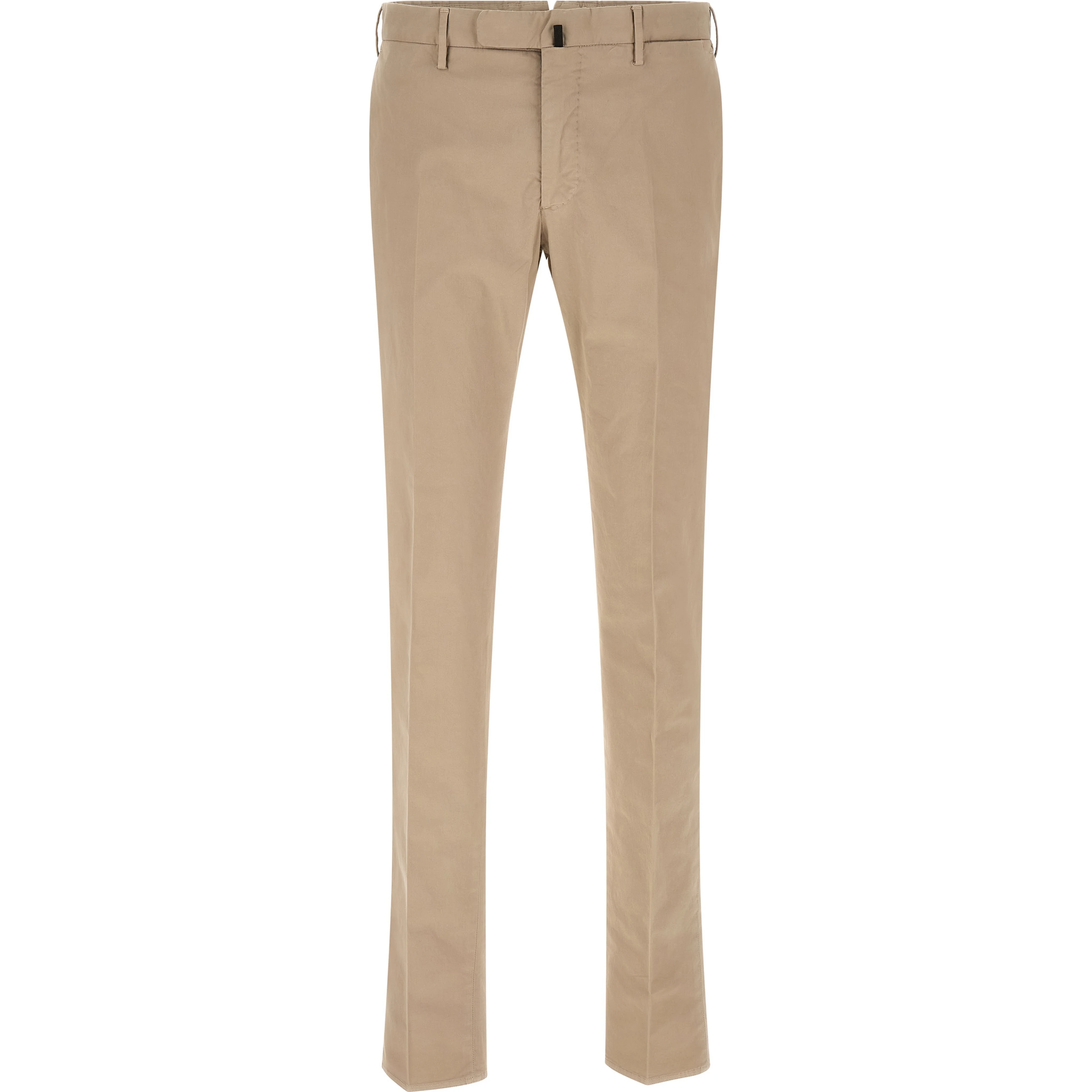Beige Cotton Casual Pants