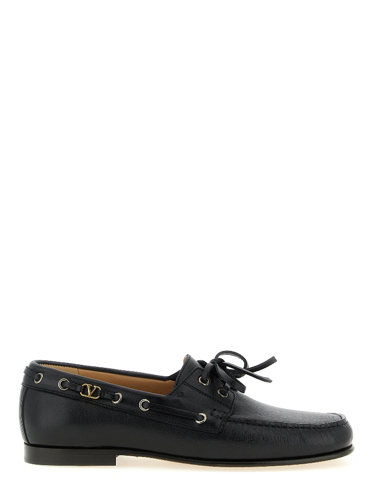 Black Buffalo Leather Slip-On Loafers