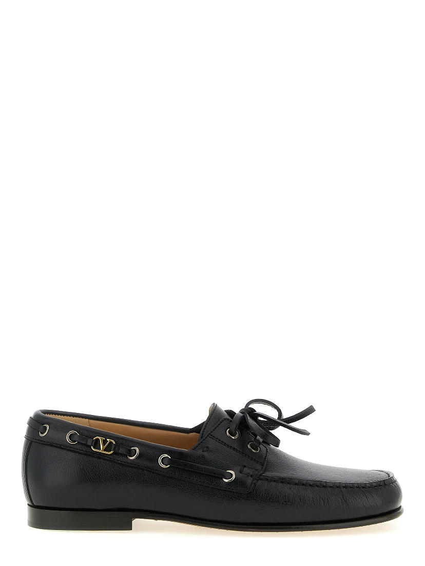 Black Buffalo Leather Slip-On Loafers