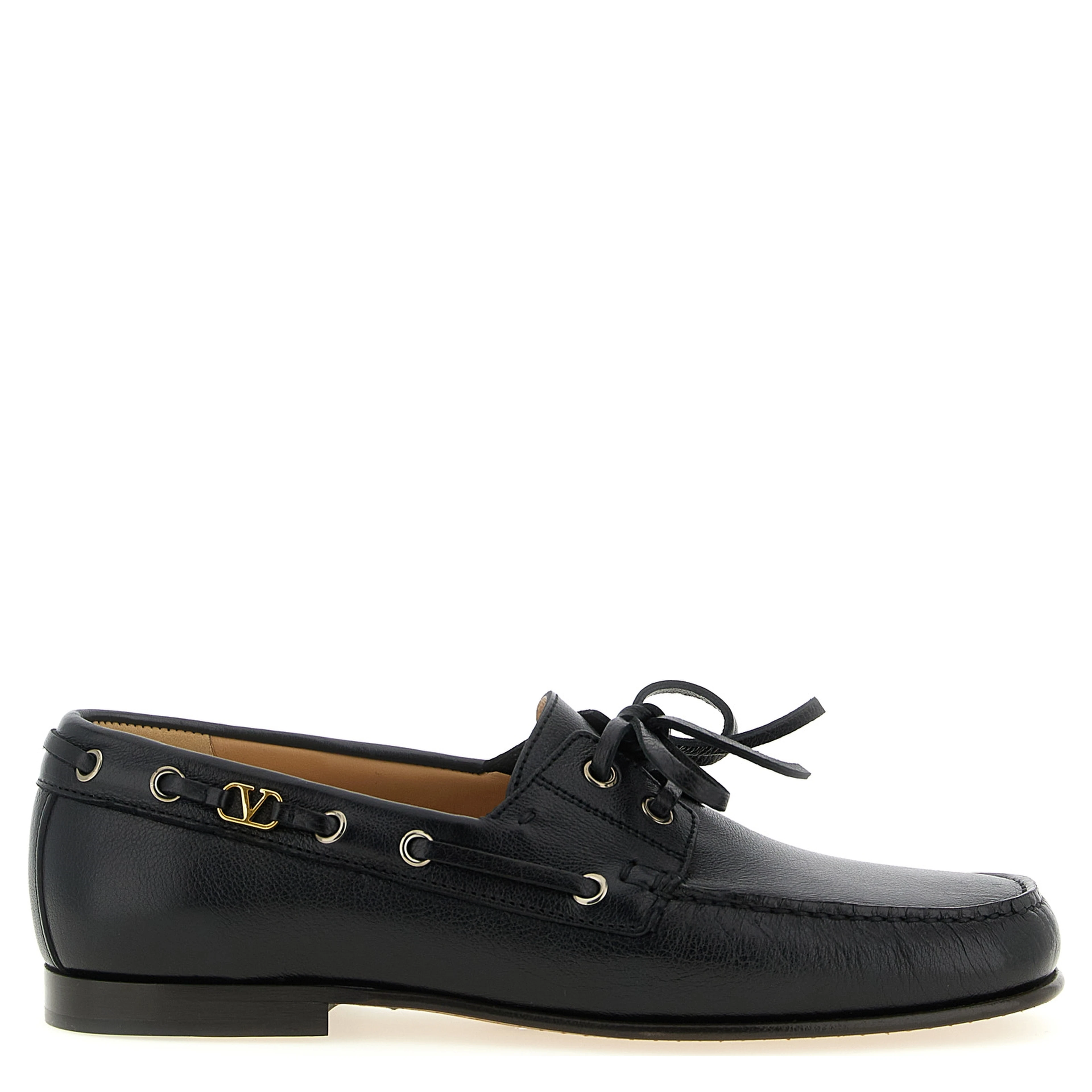 Black Buffalo Leather Slip-On Loafers