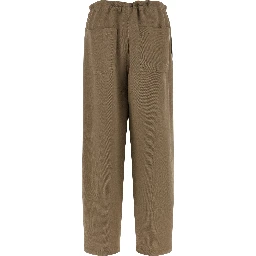 Beige Viscose Casual Pants