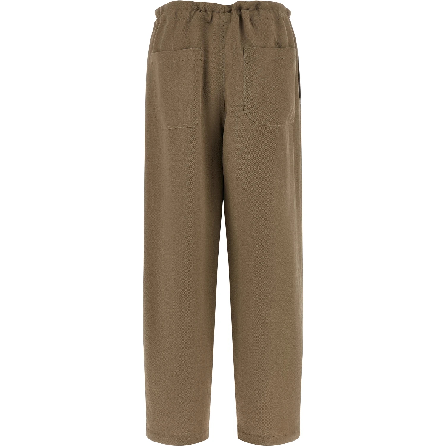 Beige Viscose Casual Pants