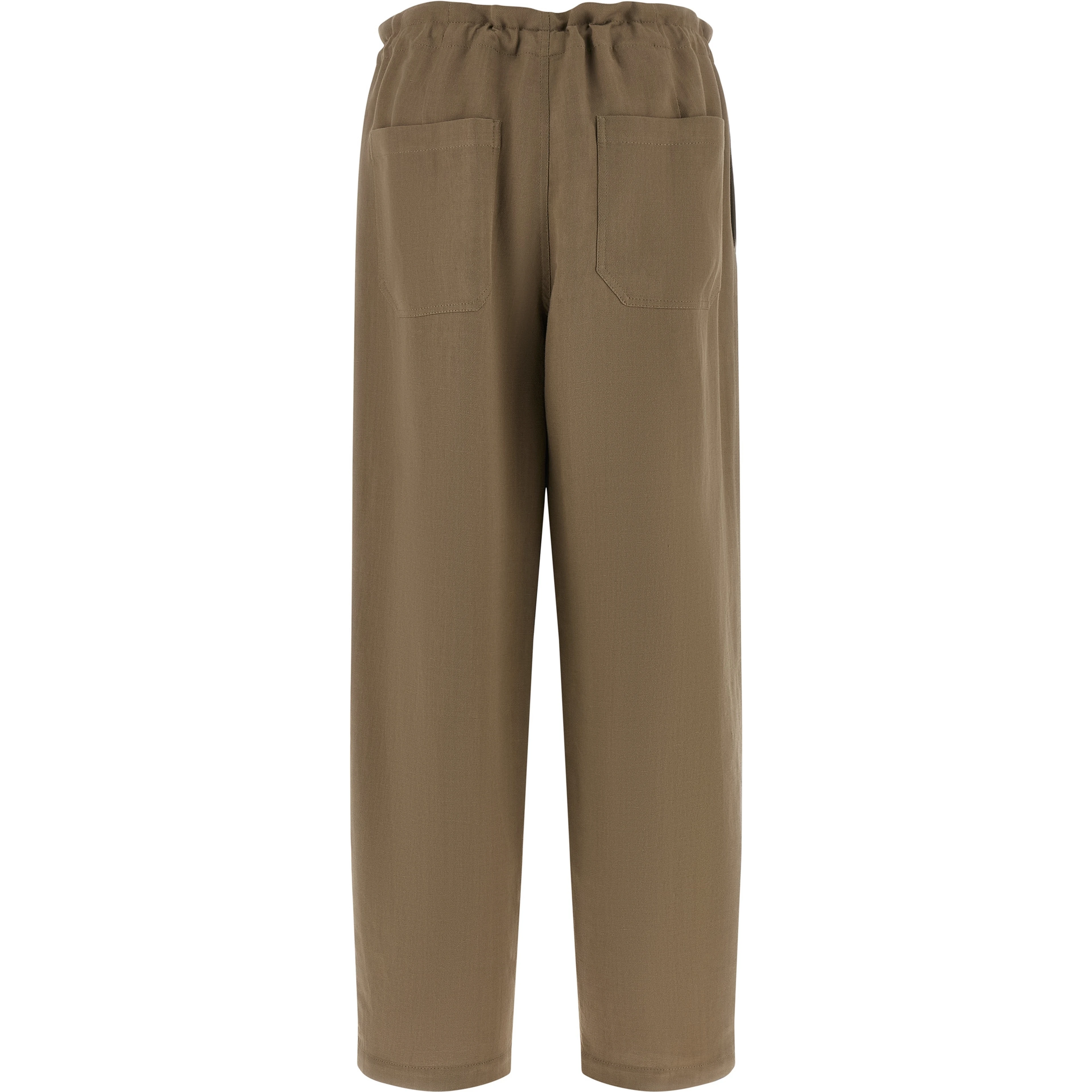 Beige Viscose Casual Pants