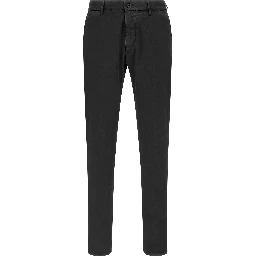 Black Cotton Casual Pants