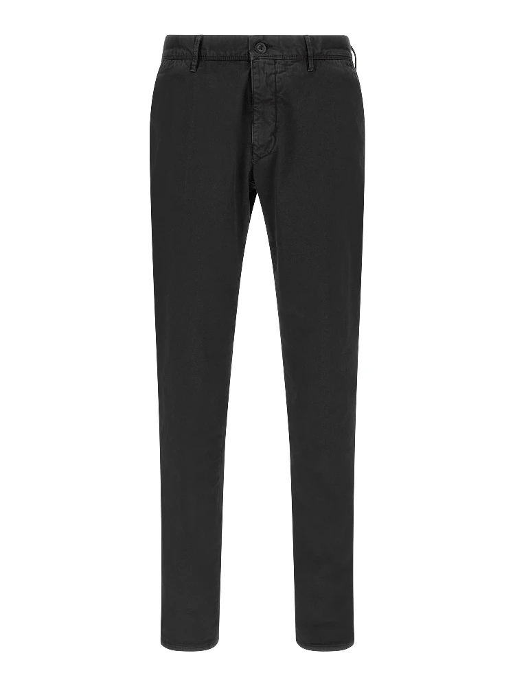 Black Cotton Casual Pants