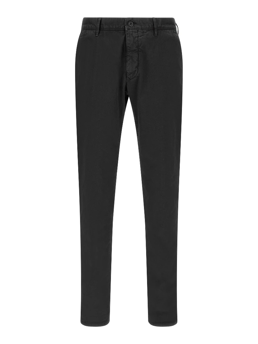 Black Cotton Casual Pants