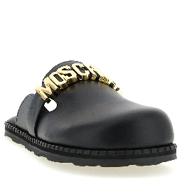 Black Calfskin Clogs
