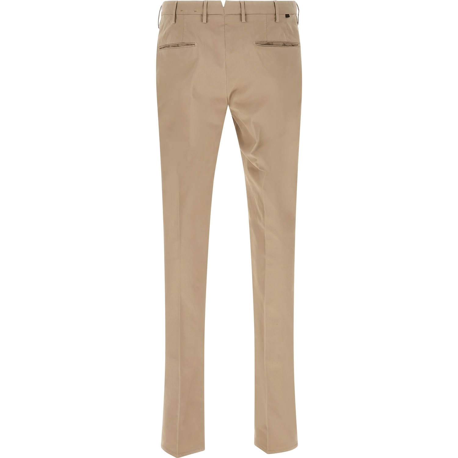 Beige Cotton Casual Pants